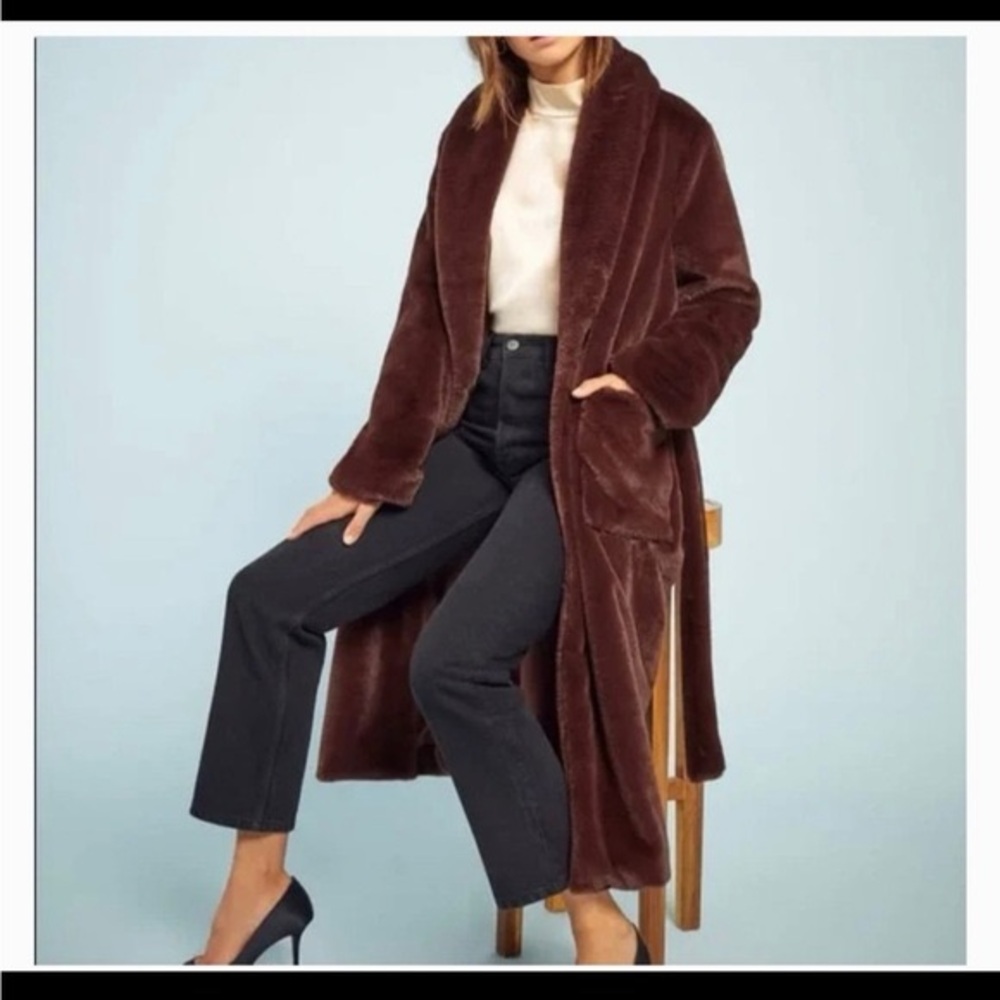 Reformation Chocolate Teddy Jacket